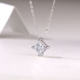 Keep The Luxury Fashion Diamond Pendant Necklace Set With Mosan Diamond Silver Ornaments
