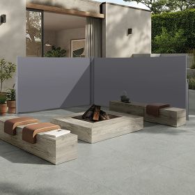 276in x 71in Retractable Side Awning – Waterproof UV-Resistant Grey