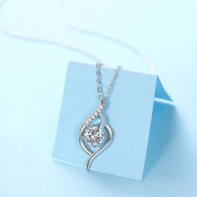 A Beautiful City Luxury Fashion Diamond Pendant Necklace Set With Mosan Diamond Silver Ornaments