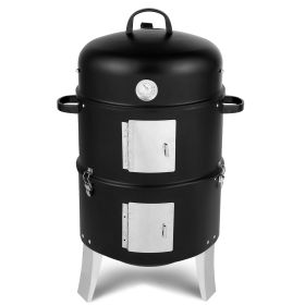 Double-walled Cylindrical Smoker And Charcoal Grill