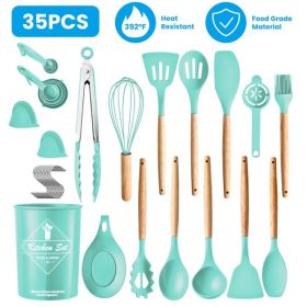 35-Piece Kitchen Cooking Utensil Set – Heat-Resistant Silicone & Stainless Steel
