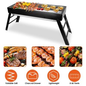 Foldable Charcoal BBQ Grill – Portable Stainless Steel Tabletop Grill
