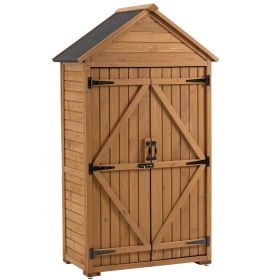 TimberForge 69" Outdoor Storage Cabinet With Shelves & Latch
