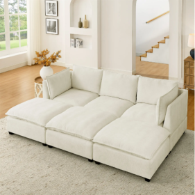 Comfy Cloud Couch With Ottoman (3 Seat)