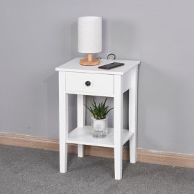 White Side Table With A Drawer