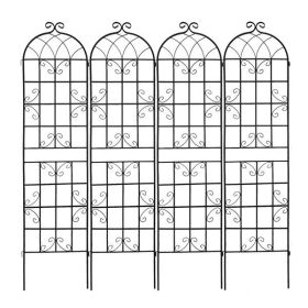 Metal Garden Trellis for Climbing Plants – Black