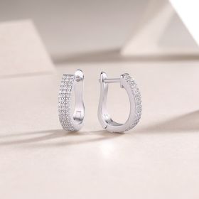 Slow Pace Diamond Set Moissanite Silver Earrings Luxury Fashion Diamond Earrings Stud Earrings