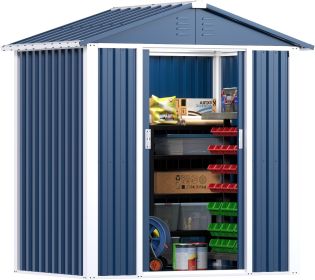 Double Sloping Roof Steel Utility Tool Shed