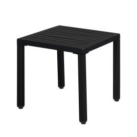 Black Courtyard Side Table With Lifting Feet
