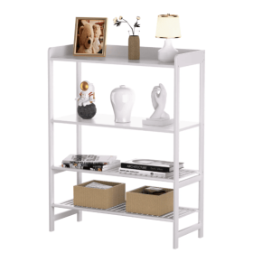 4-Tier Bamboo Console Table with Open Shelves