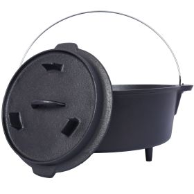 Pre-Seasoned Cast Iron Dutch Oven (With Leg Base)