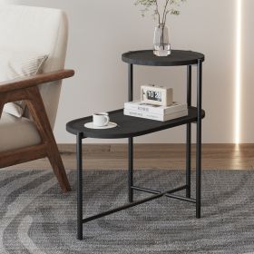 2 Tier End Table Oval And Round Shelves