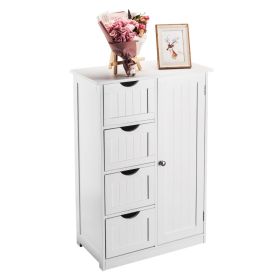 Four Drawer Single Door Bathroom Storage Cabinet