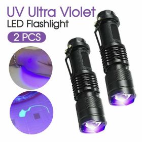 2-Pack UV Flashlight – Mini Blacklight Torch 395nm Inspection Set