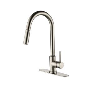 Stainless Steel Pull-Down Kitchen Faucet – Single Handle High Arc
