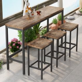 Modern Pub Table Set With 3 Stools