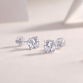 Rhymes Luxury Fashion Diamond Earrings Stud Inlaid With Mosan Diamond Silver Ornaments