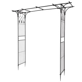 Black Iron Titan Archway – Heavy-Duty Flat Top Courtyard Trellis