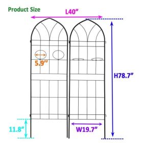 Metal Garden Trellises with Pot Holders for Climbing Plants – Black