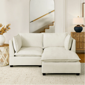 Comfy Cloud Loveseat With Ottoman