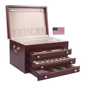 Majestic 3-Drawer Jeweller – Rich Mahogany Finish