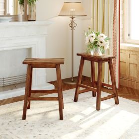 Farmhouse Wood Dining Stools (Walnut)