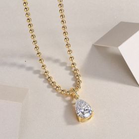 Wish Light Pear-Cut Moissanite Necklace – Radiant Glow Edition