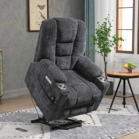 Massage & Heat Recliner Wide Overstuffed Chair (Power Lift)