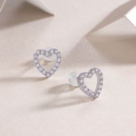 From The Heart Moissanite Silver Stud Earrings – Radiant Affection Edition