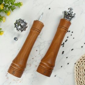 10-Inch Crown-Topped Wooden Salt & Pepper Grinder Set