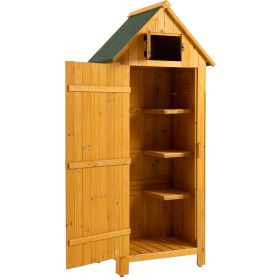 IronWood 70.5" Outdoor Storage Cabinet Tool Shed – Natural