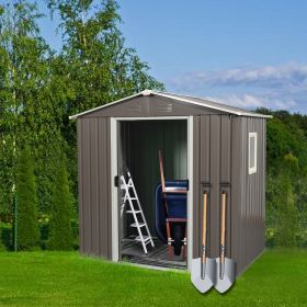 Storage Shed Gray With Window (6FT x 5FT)