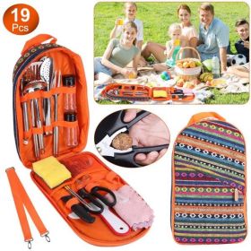 19-Piece Camping Cookware Set – Portable Outdoor Cooking Utensil Kit