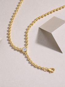 Time Interlaced Moissanite Necklace – 0.5 Carat Gold-Plated Elegance