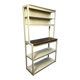 5-Tier Pack Storage Cabinet – 39.37-Inch Country Brown & White Organizer