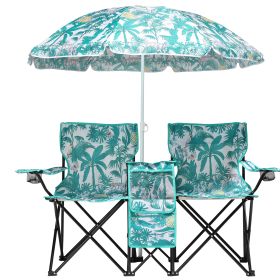 Pineapple Pattern 2-Seat Folding Fishing Chair with Umbrella