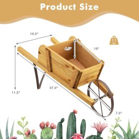 Wooden Wagon Planter with 9 Magnetic Holiday Accessories
