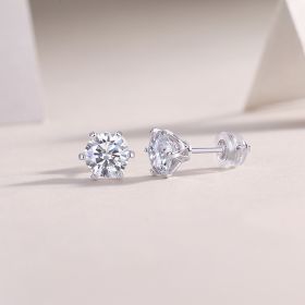 Quiet Luxury Fashion Diamond Earrings Stud Set With Mosan Diamond Silver Ornaments