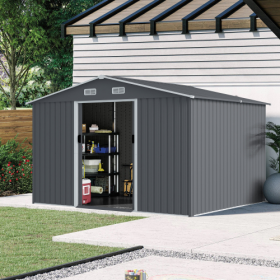 Large Metal Tool Sheds With Sliding Doors And Air Vent
