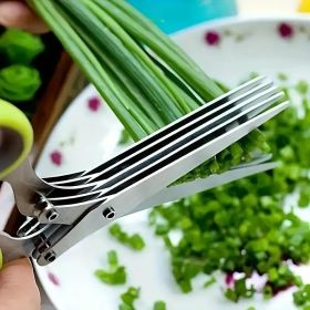 5-Layer Metal Vegetable Scissors – Heavy-Duty Multi-Blade Kitchen Tool