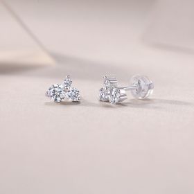 Wave Diamond Set Moissanite Silver Earrings Luxury Fashion Diamond Earrings Stud Earrings