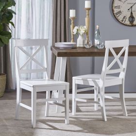 Acacia Wood Farmhouse Dining Chairs – Set of 2