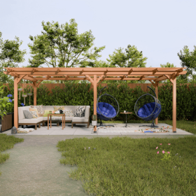 12x16 Wooden Outdoor Gazebo Pergola – Climbing Plant Support