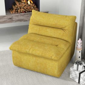 Armless Lazy Floor Lounge Chair – Modern Foam Beanbag Seat (Color: Yellow)