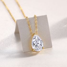 Under the Moon Pear-Cut Moissanite Necklace – Lunar Glow Edition (Option: 2carat)