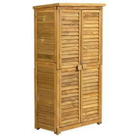 Ironwood Sentinel Vertical Outdoor Storage Shed – 34.25"L x 18.5"W x 63"H (Option: Natural)