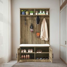 Multi-Function Wardrobe Storage Rack With Cabinets (Option: Light Colour)
