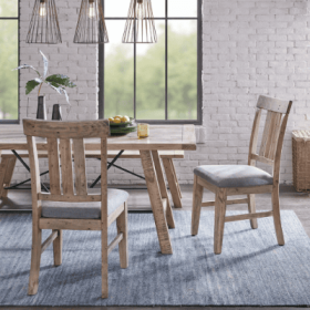 Country Inspired Dining Chair Set (2Pcs) (Option: NaturalGrey)