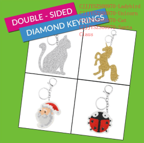 Diamond Painting Keychain Set – Santa, Cat, Unicorn & Ladybug (Option: Four styles)