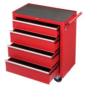 Maintenance Tool Cart With 4 Draws (Color: Red)